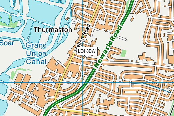 LE4 8DW map - OS VectorMap District (Ordnance Survey)