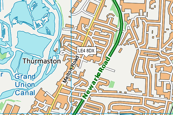 LE4 8DX map - OS VectorMap District (Ordnance Survey)