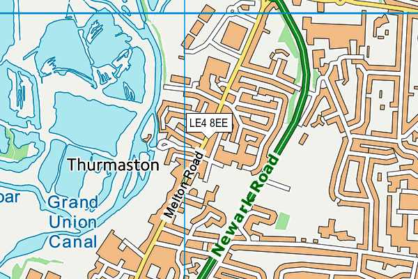 LE4 8EE map - OS VectorMap District (Ordnance Survey)