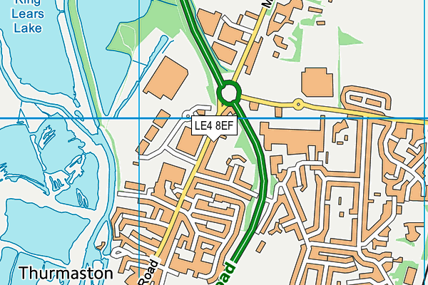 LE4 8EF map - OS VectorMap District (Ordnance Survey)