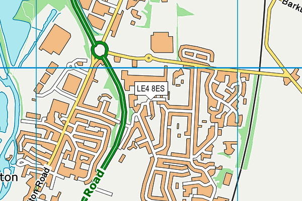 LE4 8ES map - OS VectorMap District (Ordnance Survey)