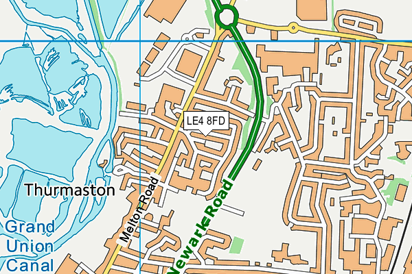 LE4 8FD map - OS VectorMap District (Ordnance Survey)