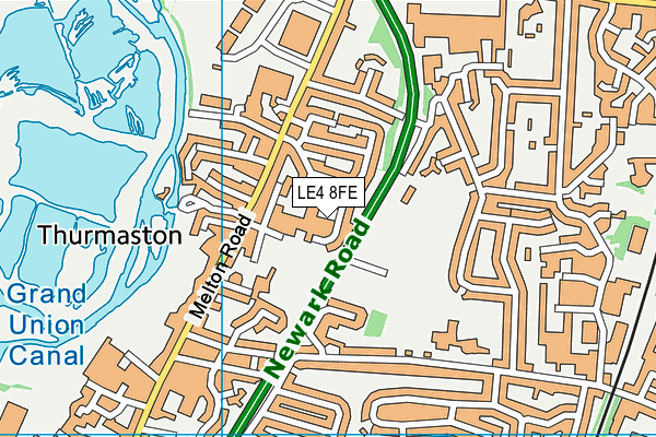 LE4 8FE map - OS VectorMap District (Ordnance Survey)