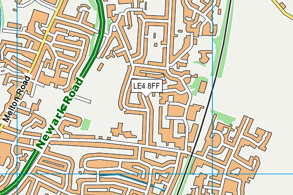 LE4 8FF map - OS VectorMap District (Ordnance Survey)