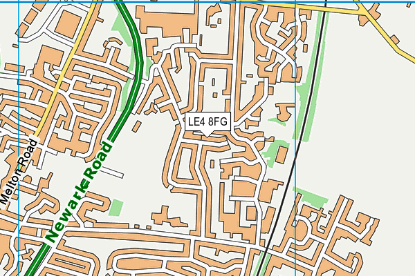 LE4 8FG map - OS VectorMap District (Ordnance Survey)