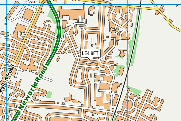 LE4 8FT map - OS VectorMap District (Ordnance Survey)