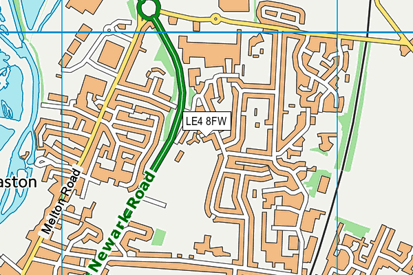 LE4 8FW map - OS VectorMap District (Ordnance Survey)