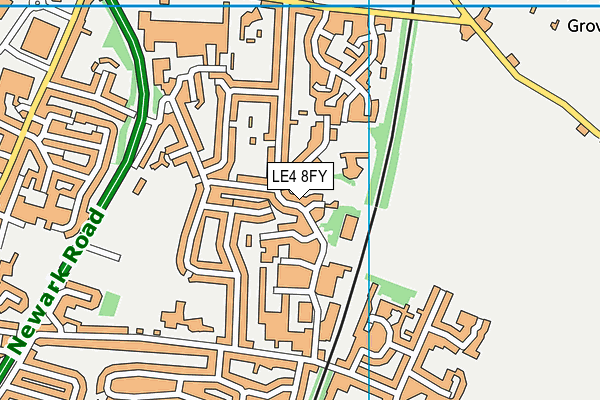 LE4 8FY map - OS VectorMap District (Ordnance Survey)