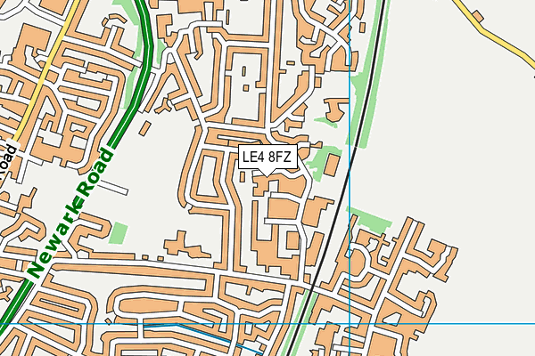 LE4 8FZ map - OS VectorMap District (Ordnance Survey)