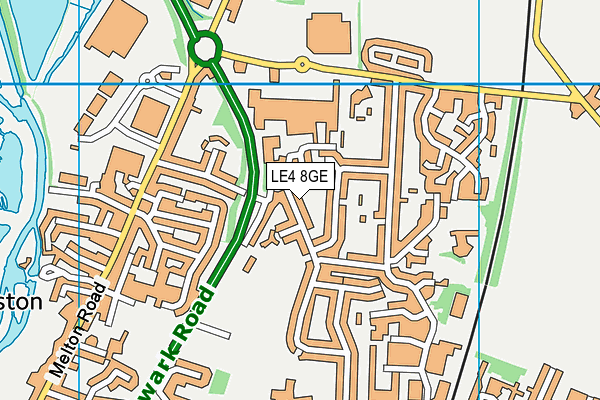 LE4 8GE map - OS VectorMap District (Ordnance Survey)