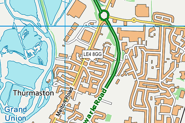 LE4 8GG map - OS VectorMap District (Ordnance Survey)