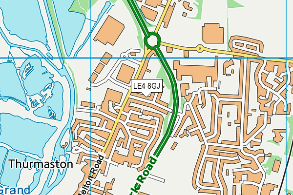 LE4 8GJ map - OS VectorMap District (Ordnance Survey)