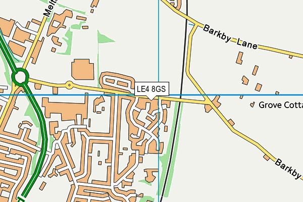 LE4 8GS map - OS VectorMap District (Ordnance Survey)