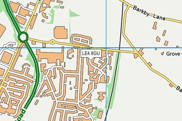 LE4 8GU map - OS VectorMap District (Ordnance Survey)