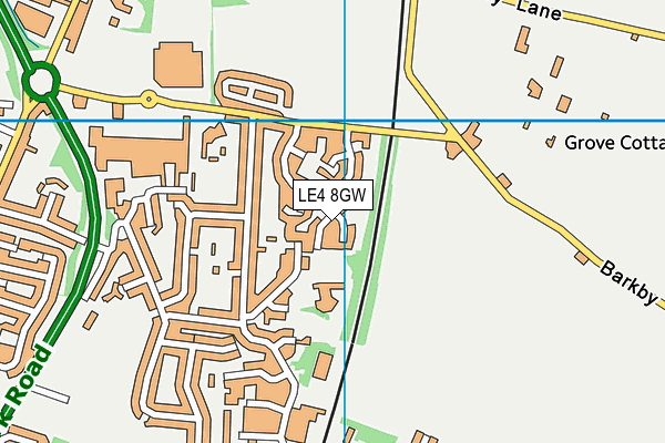 LE4 8GW map - OS VectorMap District (Ordnance Survey)