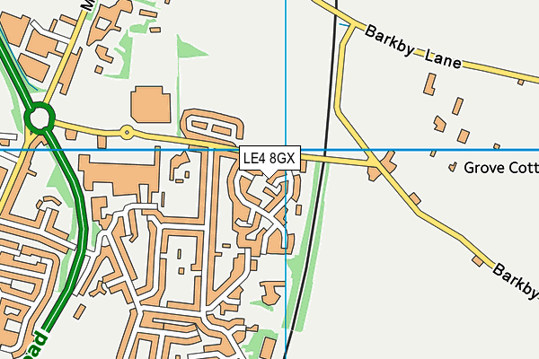 LE4 8GX map - OS VectorMap District (Ordnance Survey)