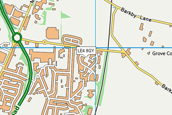 LE4 8GY map - OS VectorMap District (Ordnance Survey)