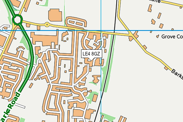 LE4 8GZ map - OS VectorMap District (Ordnance Survey)