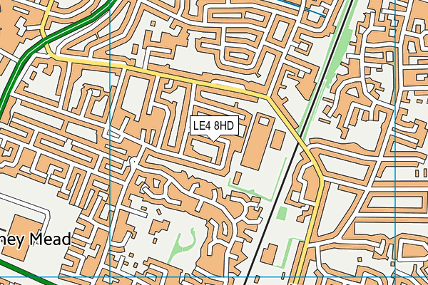 LE4 8HD map - OS VectorMap District (Ordnance Survey)