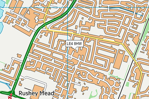 LE4 8HW map - OS VectorMap District (Ordnance Survey)