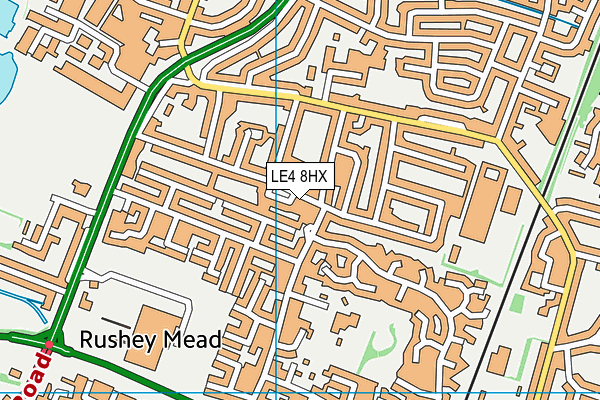 LE4 8HX map - OS VectorMap District (Ordnance Survey)