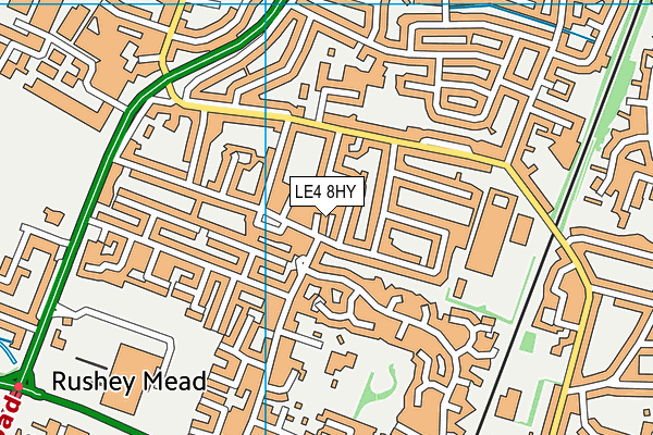 LE4 8HY map - OS VectorMap District (Ordnance Survey)