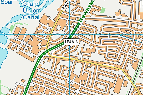 LE4 8JA map - OS VectorMap District (Ordnance Survey)