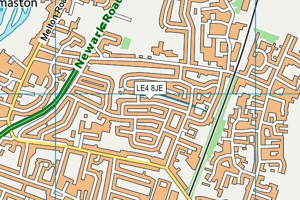 LE4 8JE map - OS VectorMap District (Ordnance Survey)