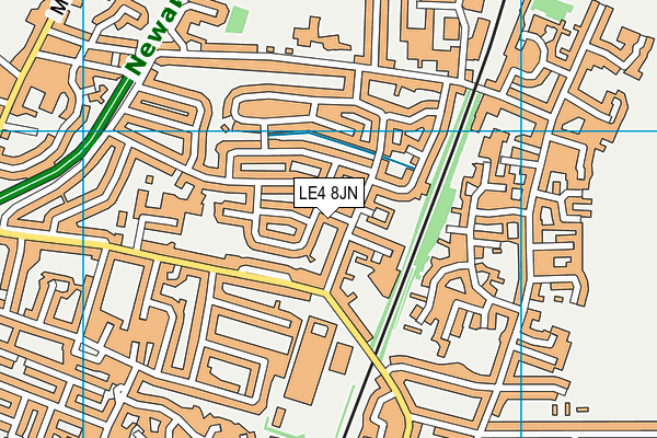 LE4 8JN map - OS VectorMap District (Ordnance Survey)