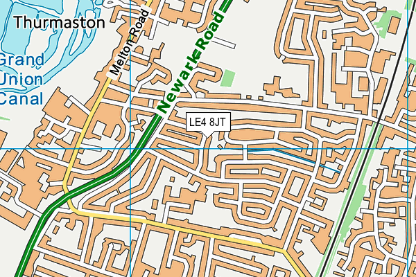 LE4 8JT map - OS VectorMap District (Ordnance Survey)