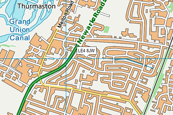 LE4 8JW map - OS VectorMap District (Ordnance Survey)