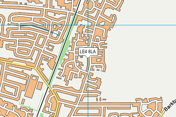 LE4 8LA map - OS VectorMap District (Ordnance Survey)