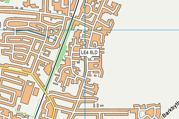 LE4 8LD map - OS VectorMap District (Ordnance Survey)