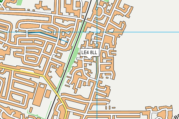 LE4 8LL map - OS VectorMap District (Ordnance Survey)