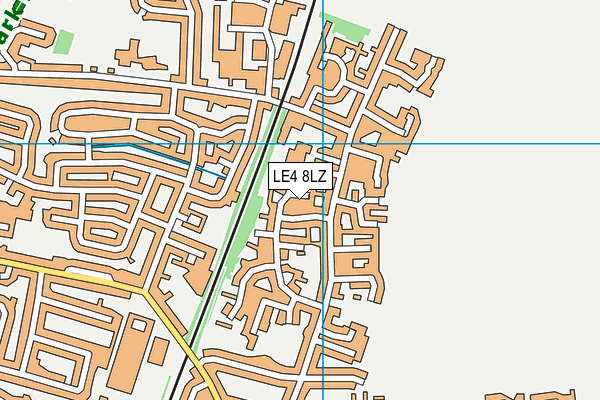 LE4 8LZ map - OS VectorMap District (Ordnance Survey)