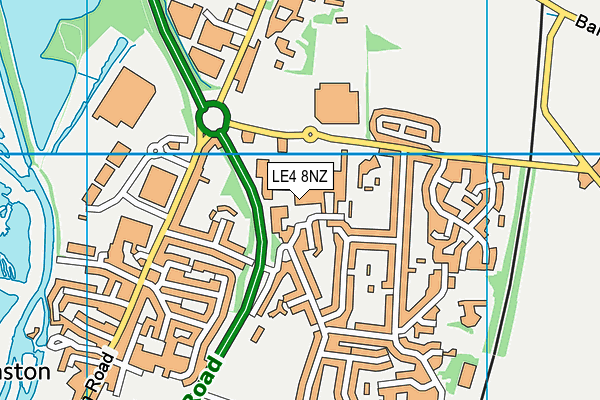 LE4 8NZ map - OS VectorMap District (Ordnance Survey)