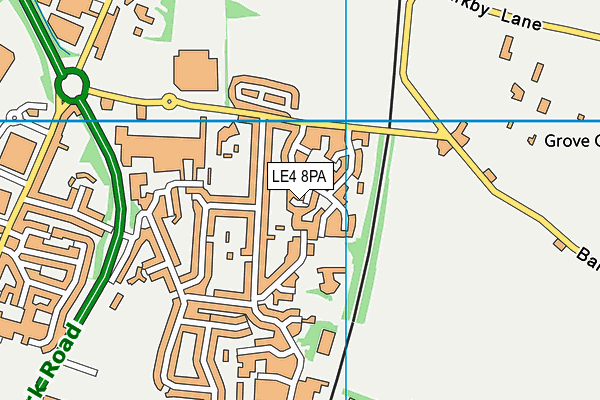 LE4 8PA map - OS VectorMap District (Ordnance Survey)