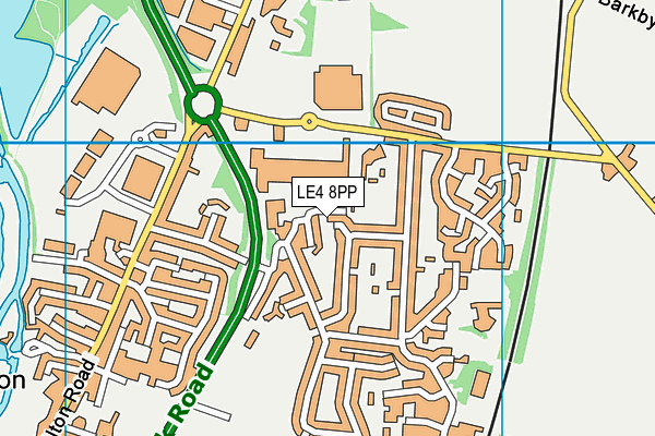 LE4 8PP map - OS VectorMap District (Ordnance Survey)