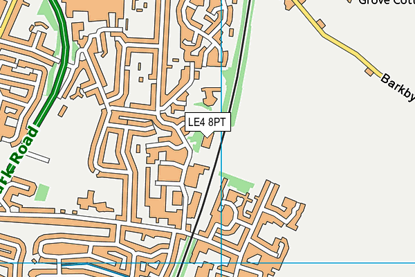 LE4 8PT map - OS VectorMap District (Ordnance Survey)