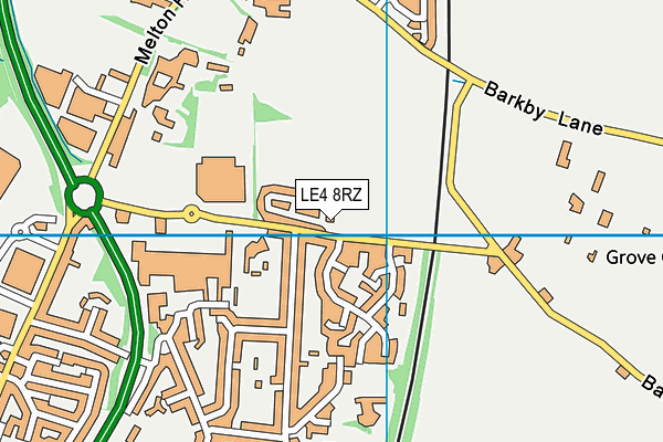 LE4 8RZ map - OS VectorMap District (Ordnance Survey)