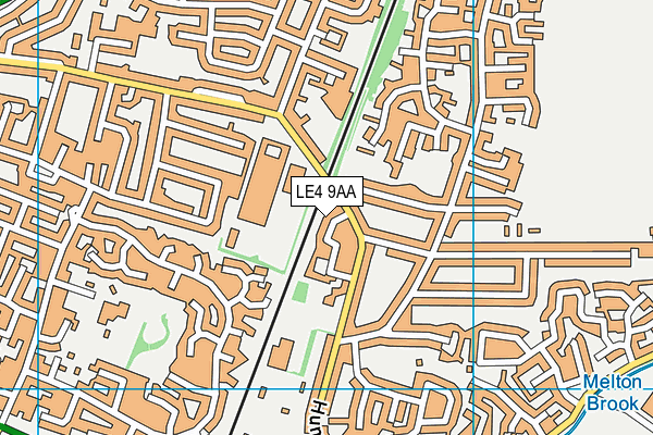 LE4 9AA map - OS VectorMap District (Ordnance Survey)