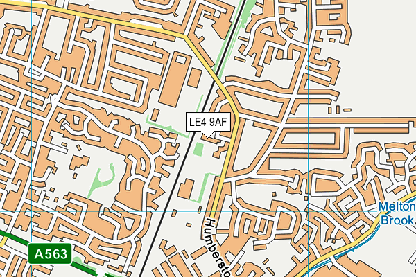 LE4 9AF map - OS VectorMap District (Ordnance Survey)