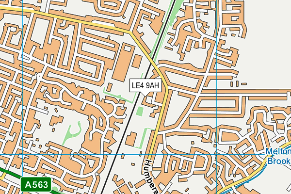 LE4 9AH map - OS VectorMap District (Ordnance Survey)