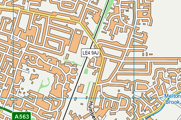 LE4 9AJ map - OS VectorMap District (Ordnance Survey)
