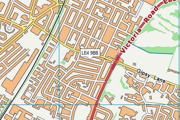 LE4 9BB map - OS VectorMap District (Ordnance Survey)