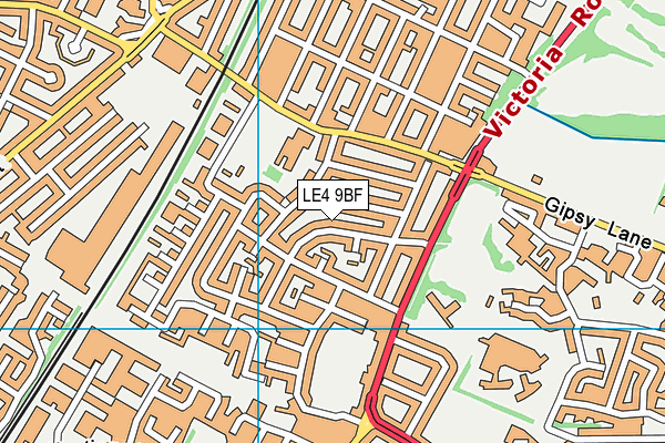 LE4 9BF map - OS VectorMap District (Ordnance Survey)