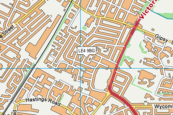 LE4 9BG map - OS VectorMap District (Ordnance Survey)