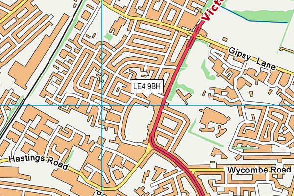 LE4 9BH map - OS VectorMap District (Ordnance Survey)