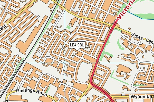 LE4 9BL map - OS VectorMap District (Ordnance Survey)