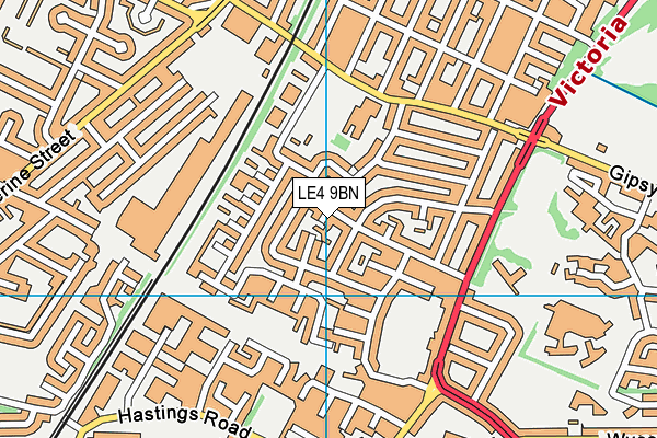 LE4 9BN map - OS VectorMap District (Ordnance Survey)